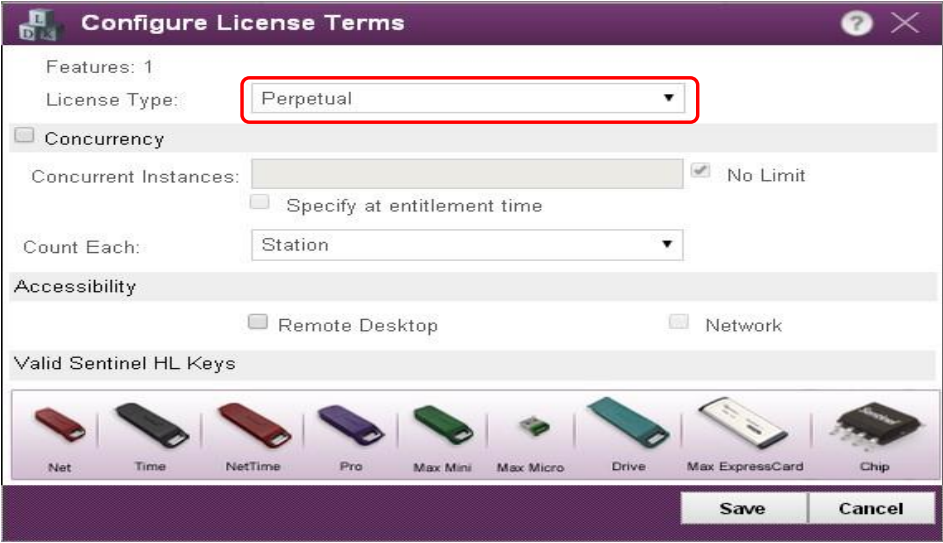 单击”Configure”东升国际License Type”为 Perpetual：